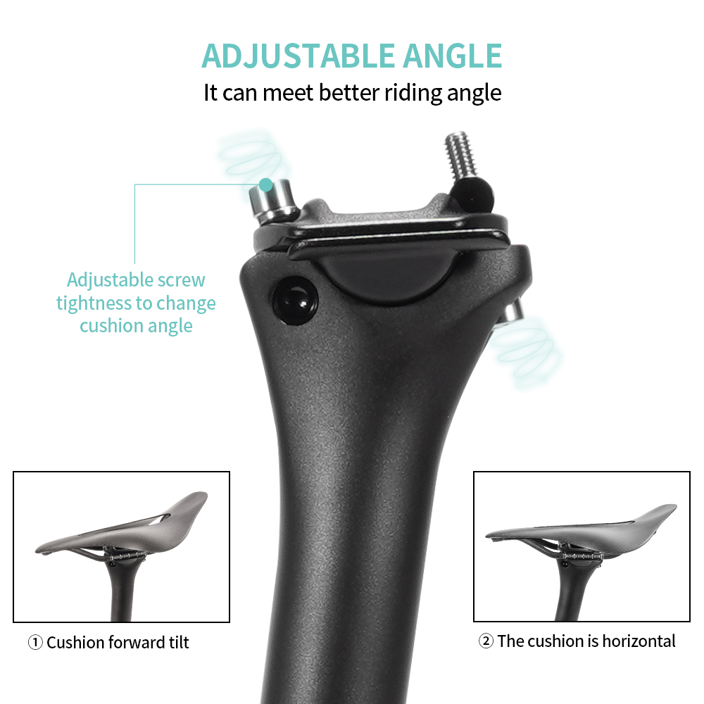 Toseek c70 sem logotipo selim de carbono peso leve 27.2/31.6mm preto fosco mtb bicicleta estrada espigão tubo assento peças da bicicleta