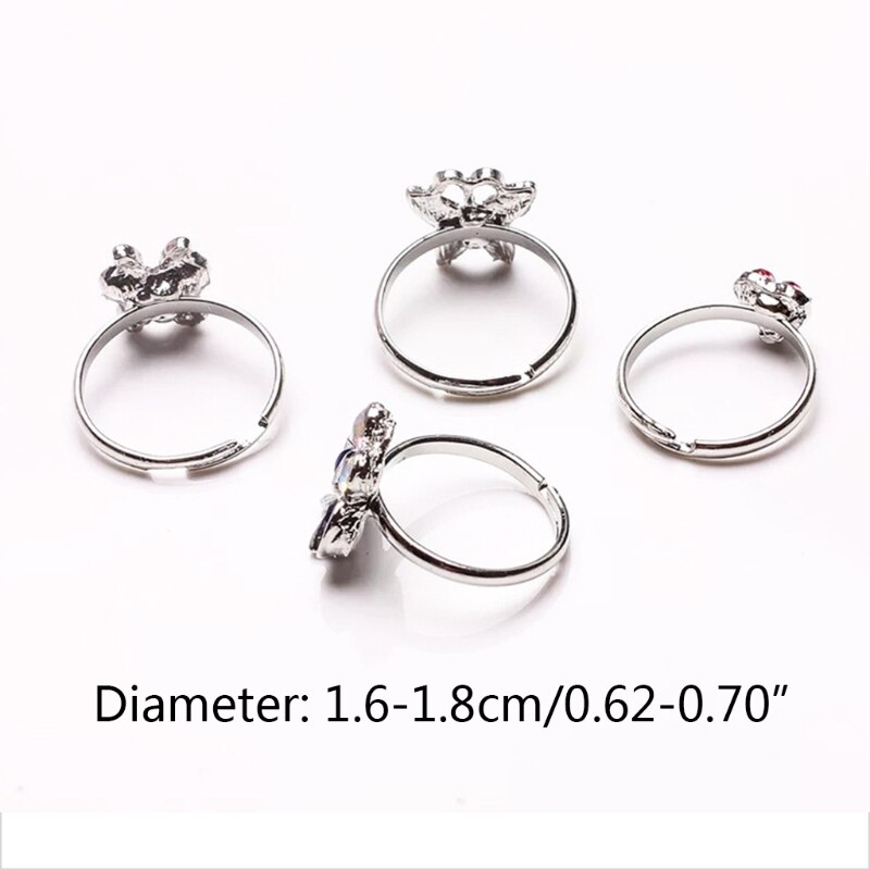 Diamond Kids Adjustable Ring Sparkling Small Diamonds Princess Jewelry Girl 40JC