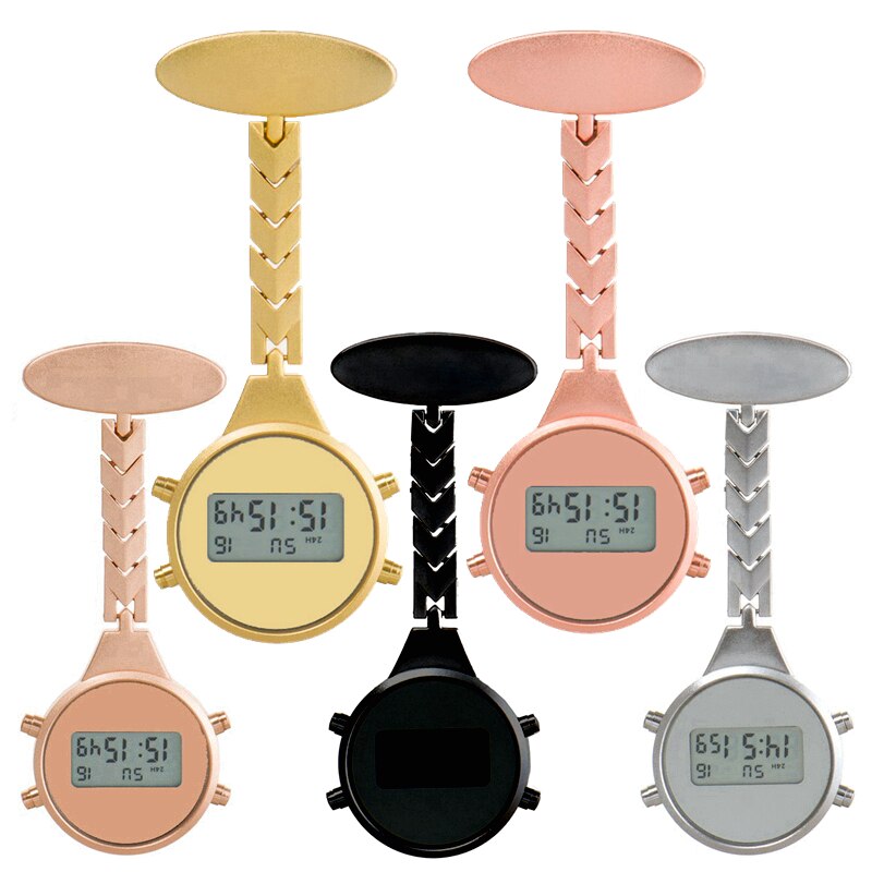 Reloj Digital de bolsillo para hombre y mujer, accesorio de aleación con Pin, ideal para estudiantes, Hospital, para colgar, 10 unids/lote