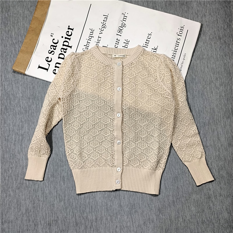 Lente en zomer meisje holle trui kinderen dunne cardigan