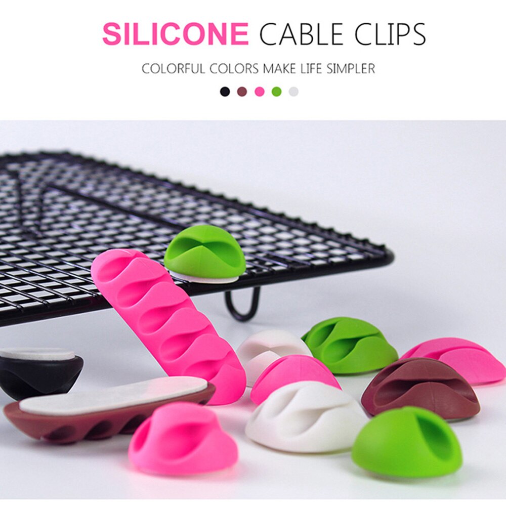 5 Hole Silicon Telefoon Kabels Organizer Computer Cord Opslag Desktop Opladen Draad Aux Kabel Usb Lijn Organisatoren Management Clips