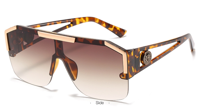 One piece fyrkantiga solglasögon kvinnor lyxmärke stora bågar platta solglasögon damer överdimensionerade glasögon oculos de sol: Gul