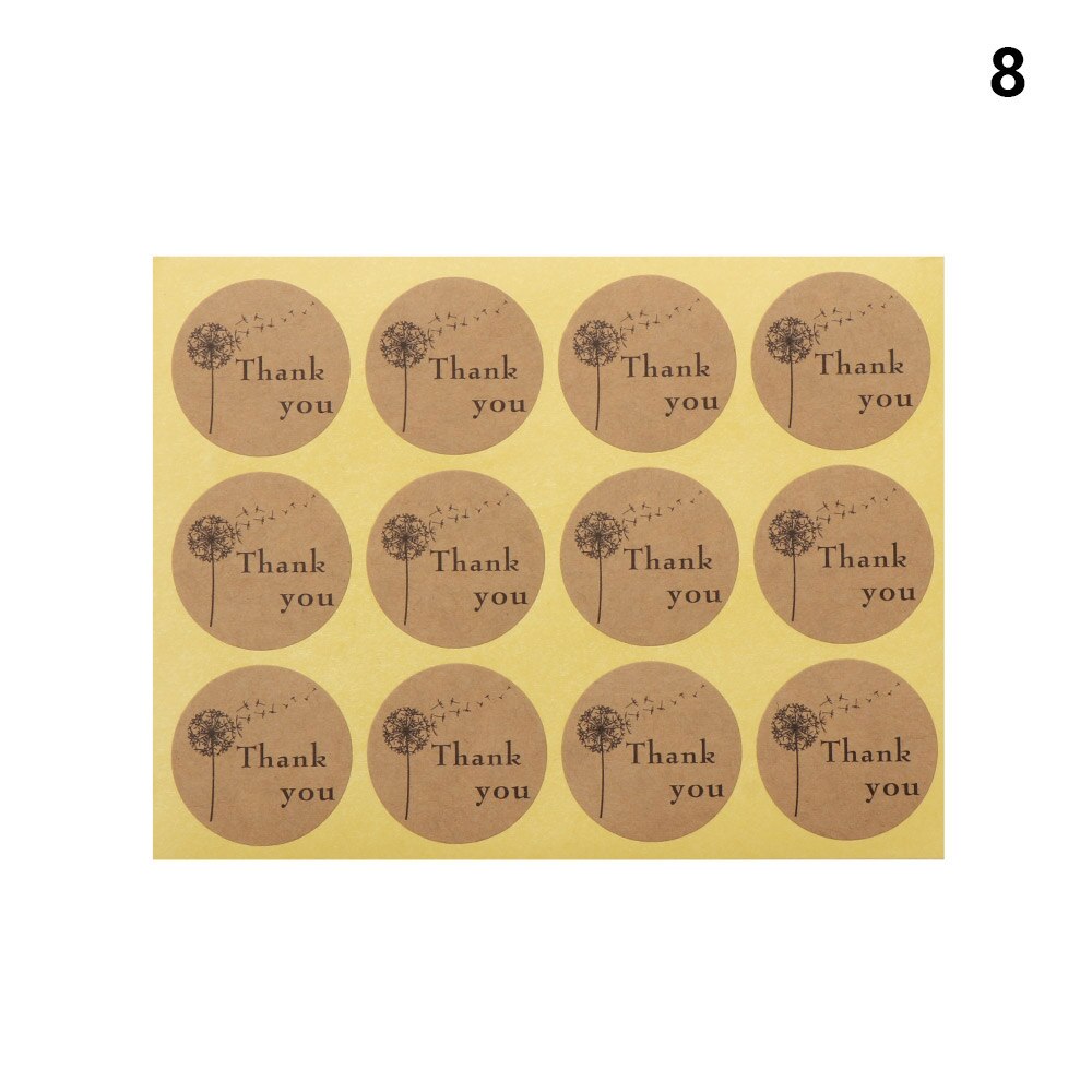 120Pcs Kraft Stickers Dank U Pakket Label Afdichting Tag Handgemaakte Doos Kaarten Papier Bruiloft/Feest/Verjaardag Supplies: 8