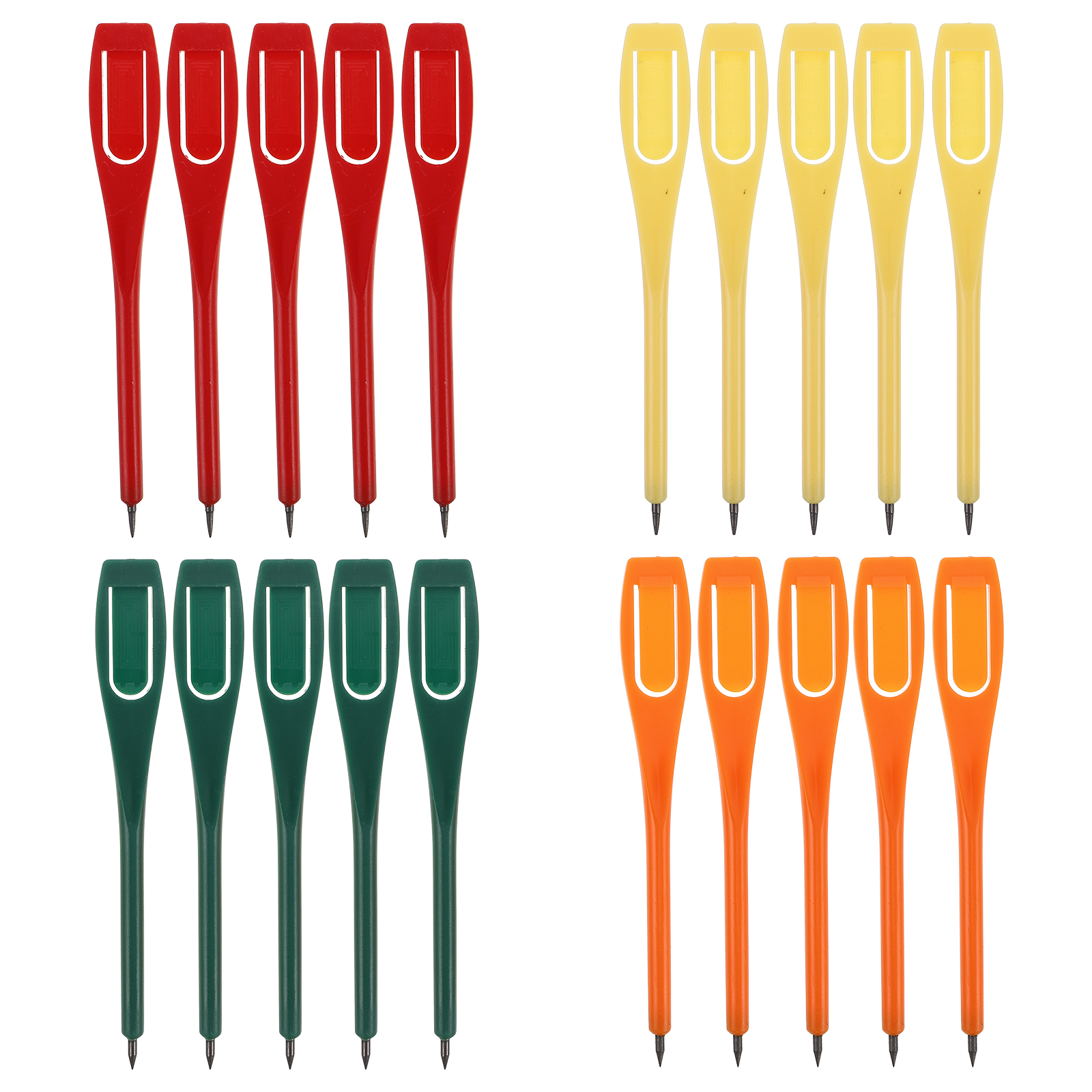 20 lápices de puntuación marcadores plásticos conjunto de lápices con de clip portátil soporte de tarjeta de puntuación para torneos de golf y entrenamiento: Default Title