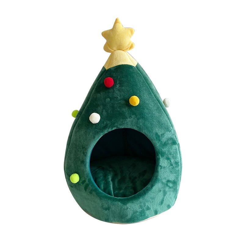 Kerstboom Bed Voor Katten Puppy Honden Warming Kat Cave Home Teddy Yorkies Slapen Mand Winter Dierbenodigdheden Verwijderbare Kussen: M