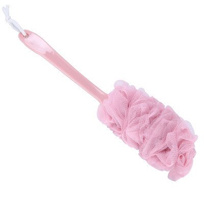 Body Brush With Long Handle Bathroom Tool Shower Accessory Bath Brush Skin Cleaner Bath Sponge Body Wash Back Scrubber Mesh: pink