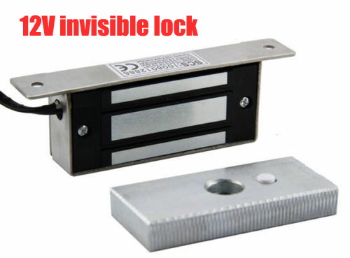 Elektrisk magnetisk dørlås 12v 24v 60kg mini dc em-låse, der holder kraft elektromagnetisk til adgangskontrol af dørindgang: 12v usynlig lås