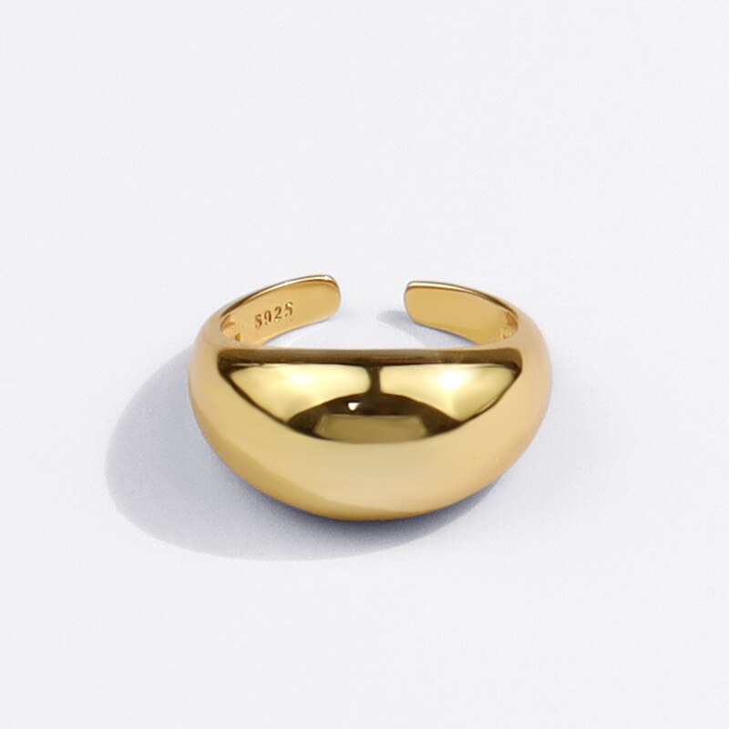 Anenjery 925 Sterling Zilveren Heldere Geometrische Ring Voor Vrouwen Elegantie Eenvoud Open Ring Sieraden S-R1034