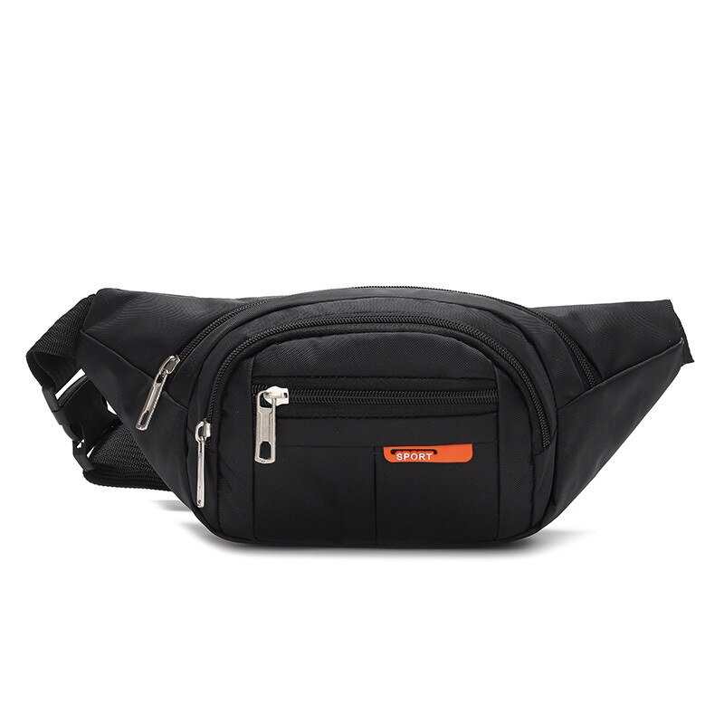 Borsa a tracolla Casual Unisex marsupio impermeabile borse a tracolla solide a tracolla marsupio da uomo marsupio marsupio da viaggio: Black
