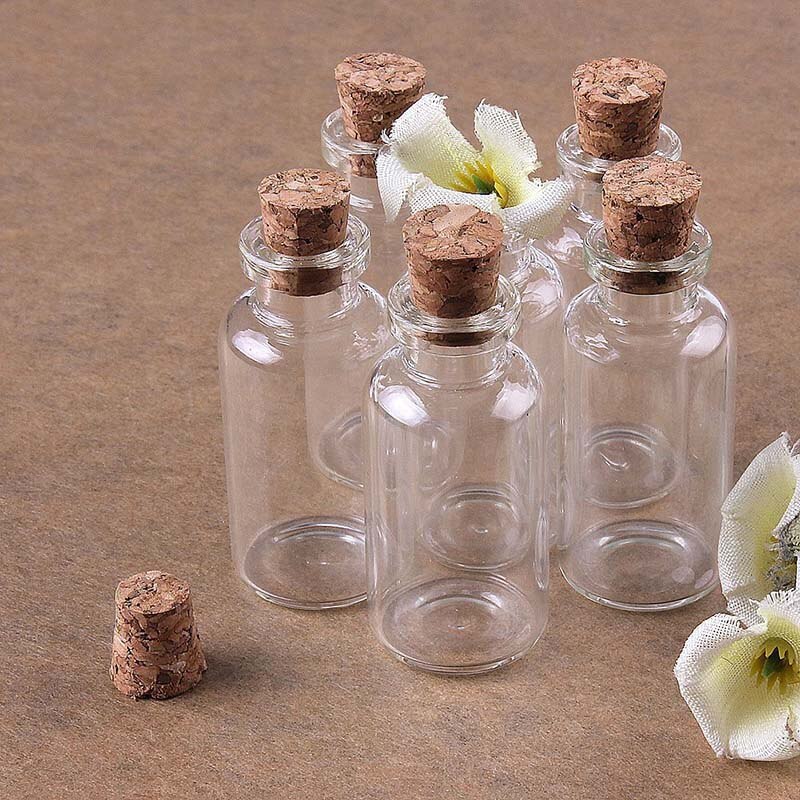8 stuks mini glazen flesje met kurk/kleine glazen flesjes/mini flesje/mini flesje met kurk 22 x 50mm transparant
