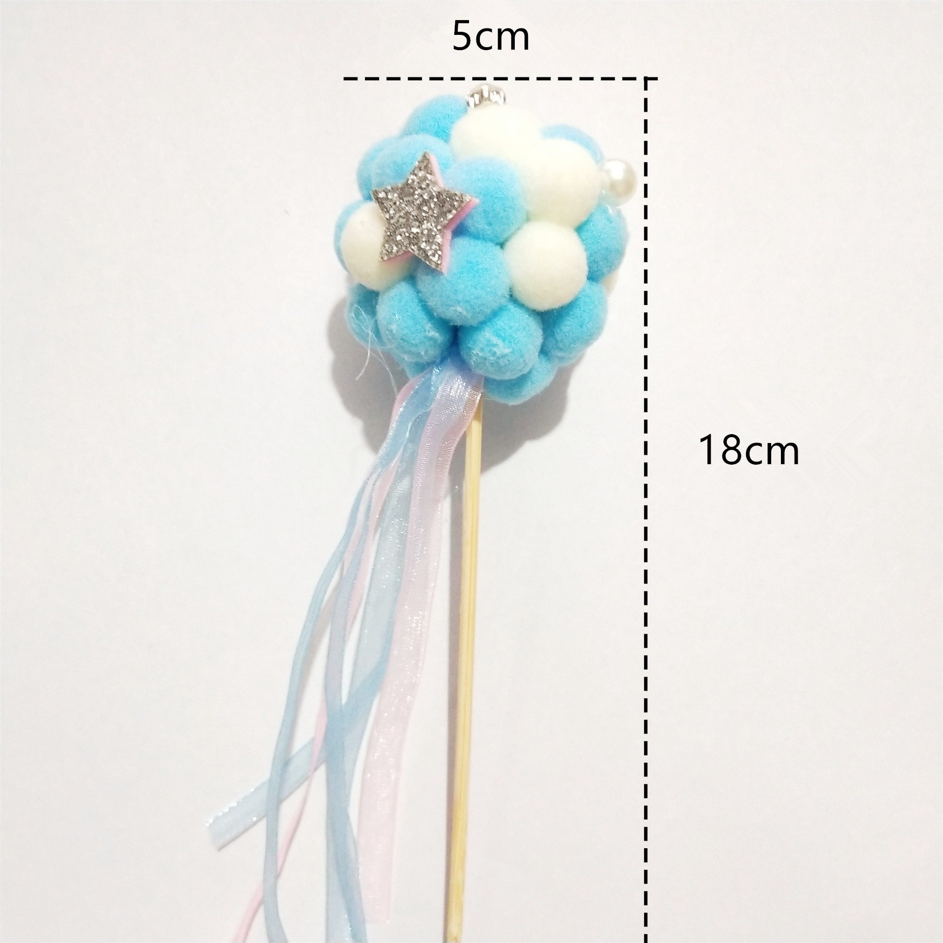 Banderas coloridas para decoración de tartas, bola peluda, adornos para magdalenas de boda y cumpleaños, decoración para tarta para de bienvenida al bebé, bricolaje