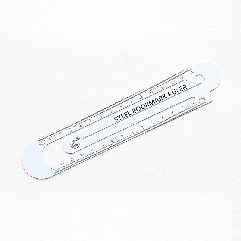 Liser Retro 2 Color Office Study School Supplies Luminous Alloy Cross Pendant Dragon/Ruler 2 in 1 Bookmark: TypeB-White-15cm