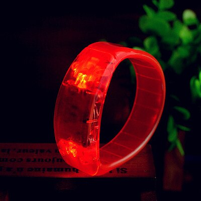 20 piezas Rave Control de voz pulseras Led luminosa pulsera brillante juguetes para los niños Festival suministros para: 20pcs Orange