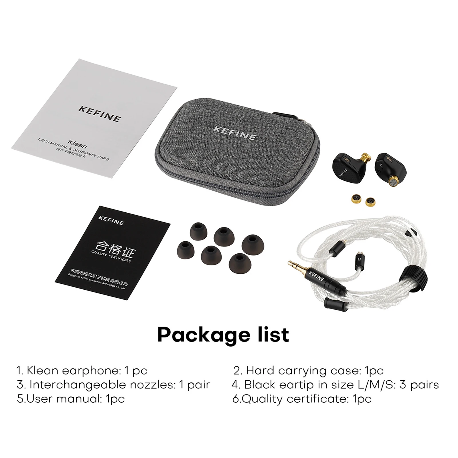 KEFINE Klean 10mm DLC diafragma controlador dinámico Hifi con cable IEM auriculares con carcasa de Metal y Cable desmontable de 0,78mm 2 pines 3,5mm