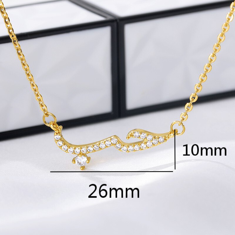 Collane con lettera d&#39;amore araba per donna Kolye ciondolo in cristallo collana girocollo coppia gioielli Collier Femme Bijoux moglie Bff regali