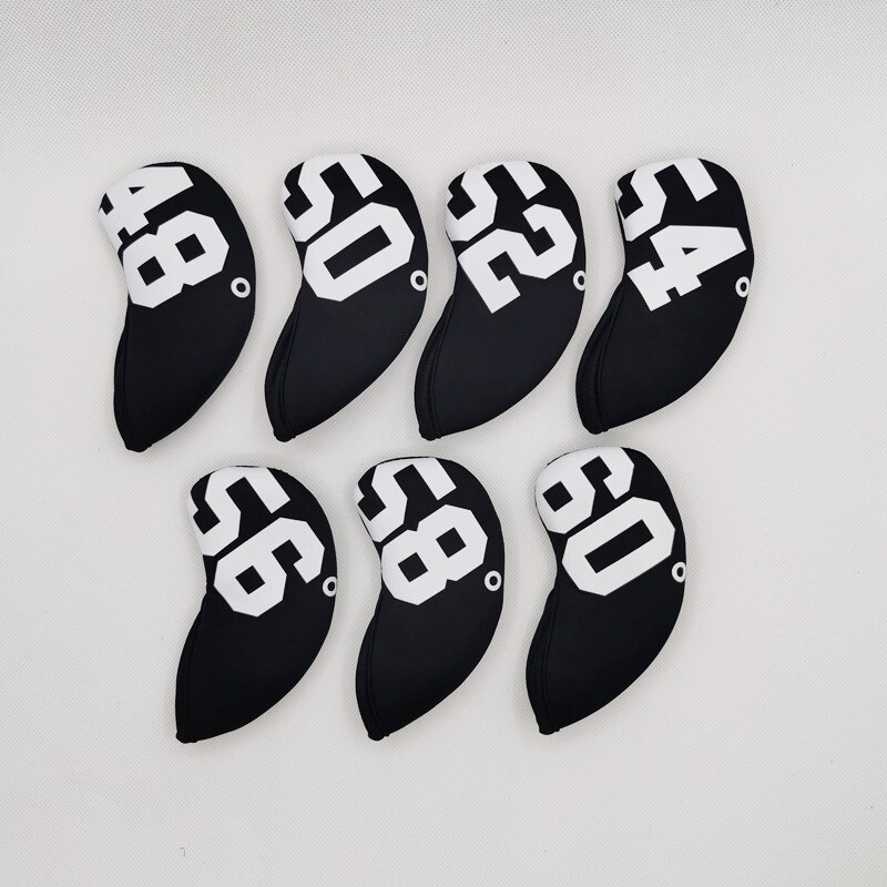 10pcs Set Neoprene Golf Club Iron Cover Sand Head Cover Protective Cap Cover Waterproof Golf Iron Head Covers Golf Accessories: black 7pcs set