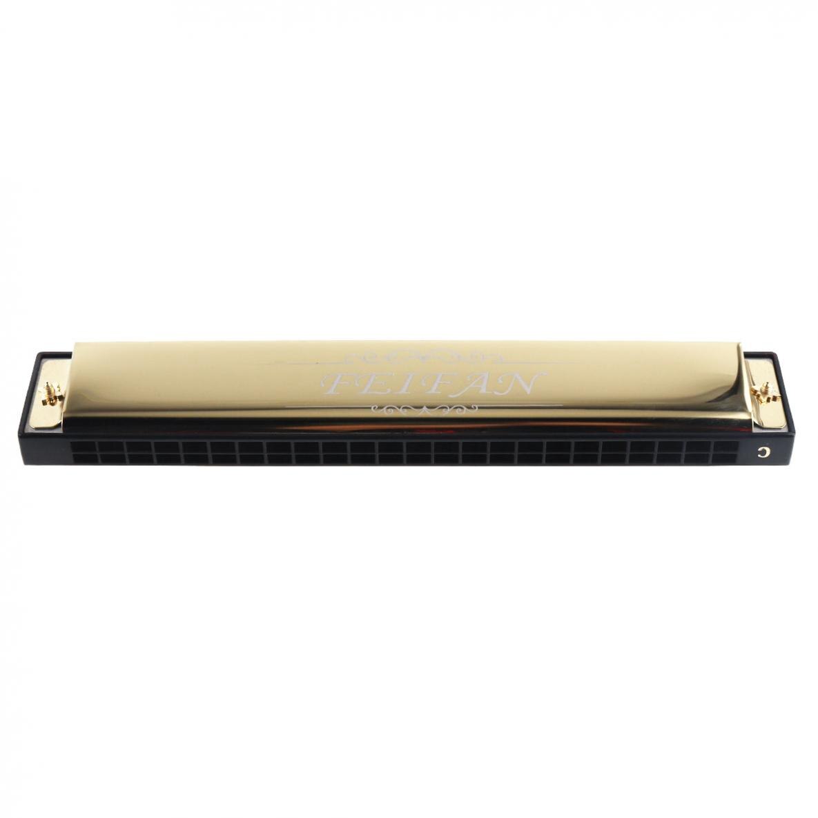 Feifan Goud 24 Gaten 8K Titanium Harmonica Tremolo Tone Keyc Harp Mondharmonica Muziekinstrumenten Kleine Volume Carry