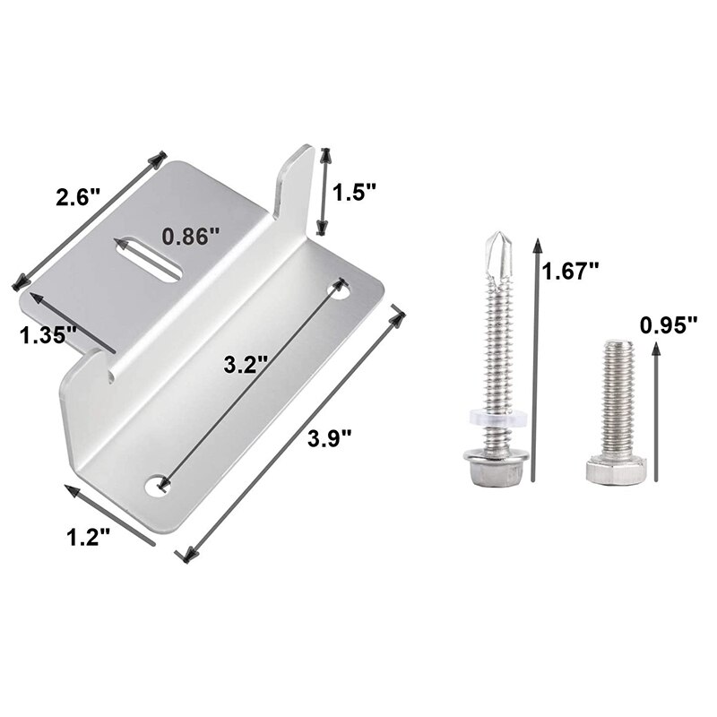 4 Sets Solar Panel Mounting Brackets Roof Panels Z Bracket Mounting Hardware Kit for RV Boat Off Grid Roof Motorhome