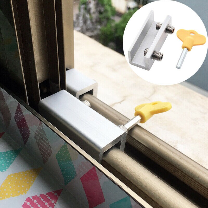Doors and Windows Track Restrictor Aluminum Door Safe Sliding Window Catch Children Security Sash Lock Aluminum Alloy