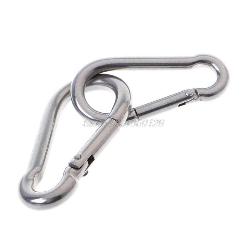 304 Stainless Steel Spring Carabiner Snap Hook Keychain Quick Link Lock Buckle 5 sizes &amp;