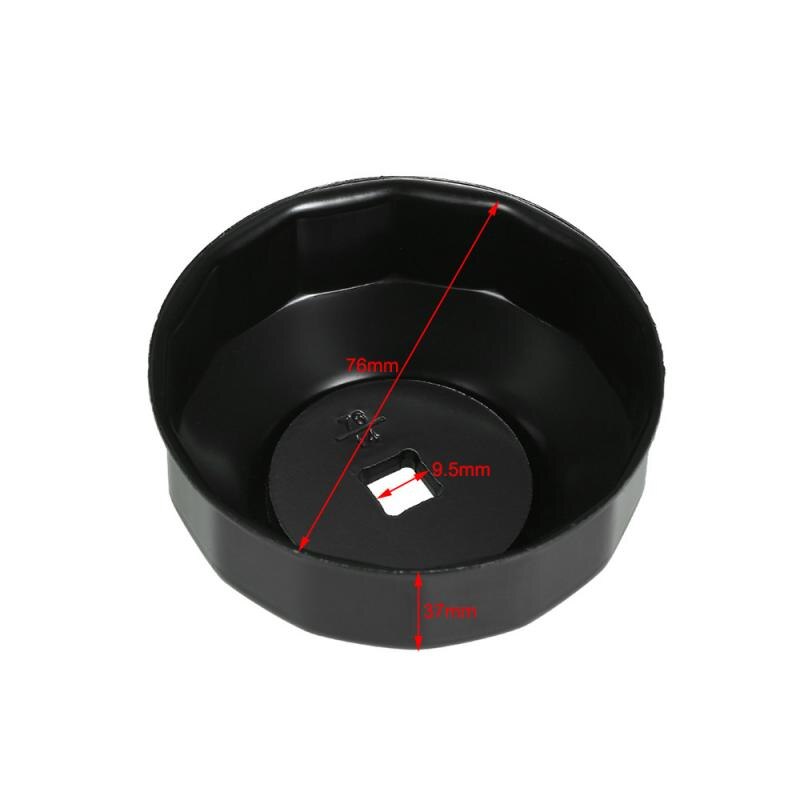 Black Steel 76mm 16 Flutes Car Oil Filter Cap Type Wrench Remover Tool Durable Automobiles Filters For BMW