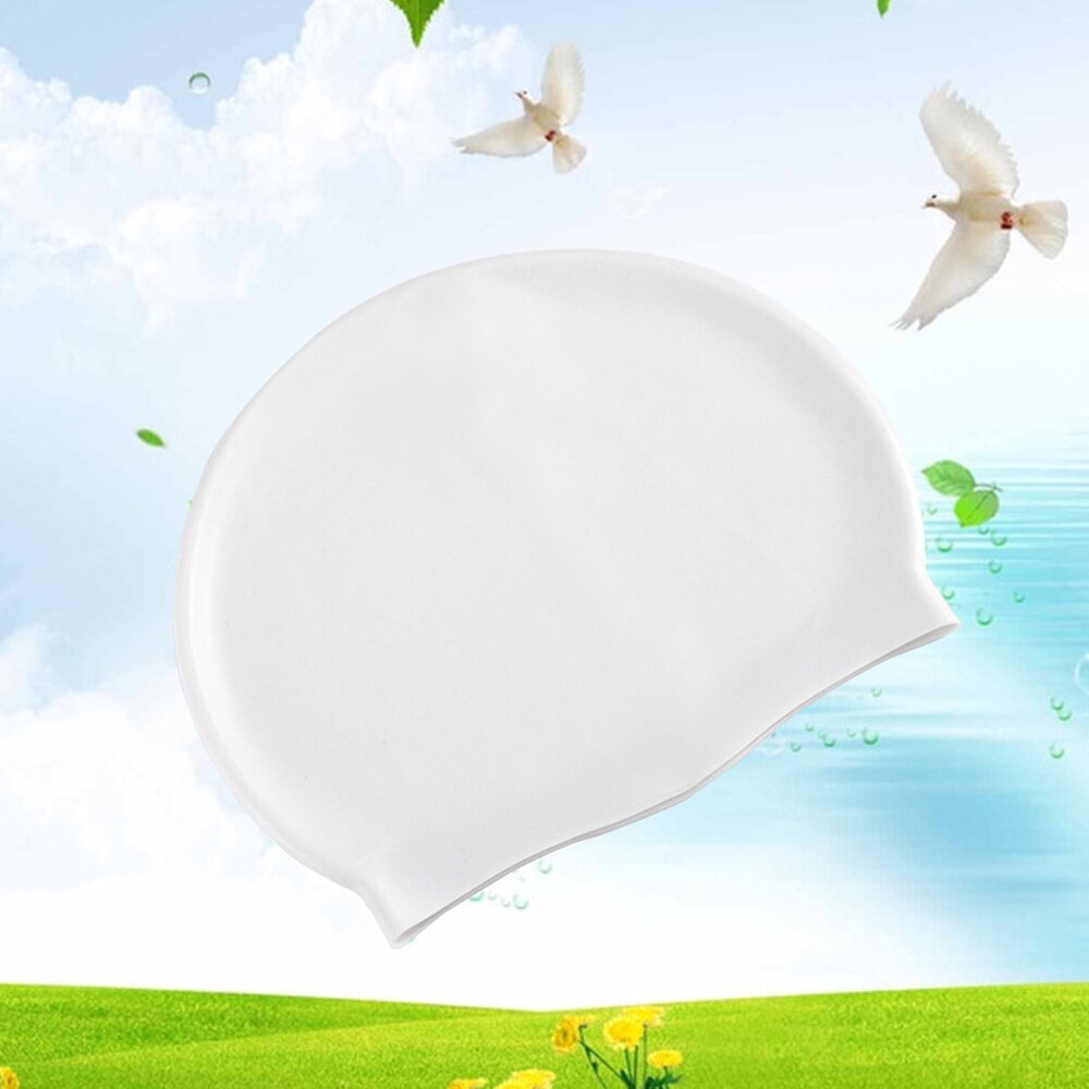 1pc Durable Elastic Rubber Swimming Accessory Swimming Hat Swim Cap Silicone Swimming Cap for Men