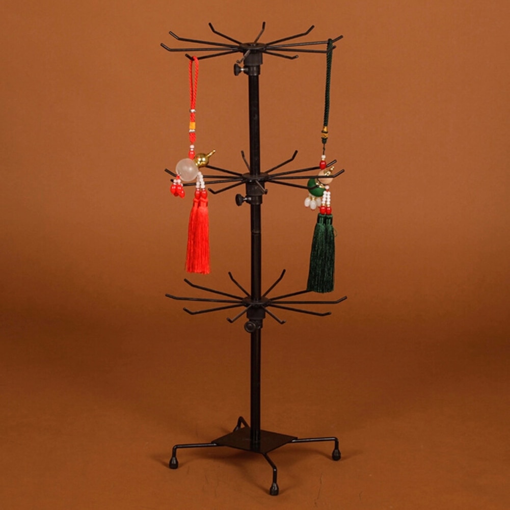 Display Stand 3 Tiers Counter Rack Metal Jewelry Earring Necklace Ring Show Holder Display Rack 70 x 30cm Jewelry Display Stand