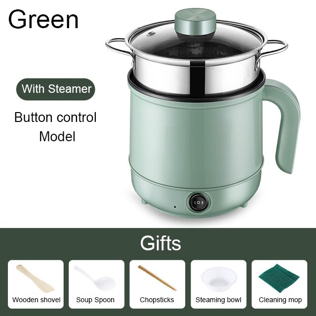 Household MultiCooker Electric Skillet Stainless Steel Rice Cooker Hotpot Noodles Soup Pot Eggs Food Steamer Heating Pan: 3 / US