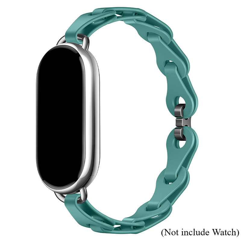 Rubber Strap for Xiaomi Mi Band 9 Stainless Steel Buckle Bracelet for Miband 8 NFC Lady Style Replacement Silicone Band