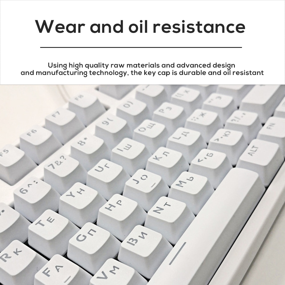 104 Keys Russian Layout Mechanical Keyboard Keycaps ABS Transparent For Cherry MX GK61 Jazz NOPPOO IKBC GANSS RK KBT FICO Switch