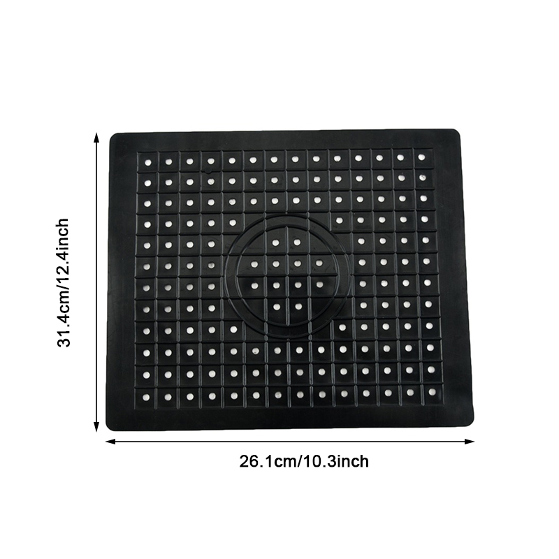 Zachte rubberen gootsteenmat Antislip Thuis Warmte-isolatie Drogen Protector Cover Quick Drain Pad Home Keukenaccessoires Gootsteenpad: Black