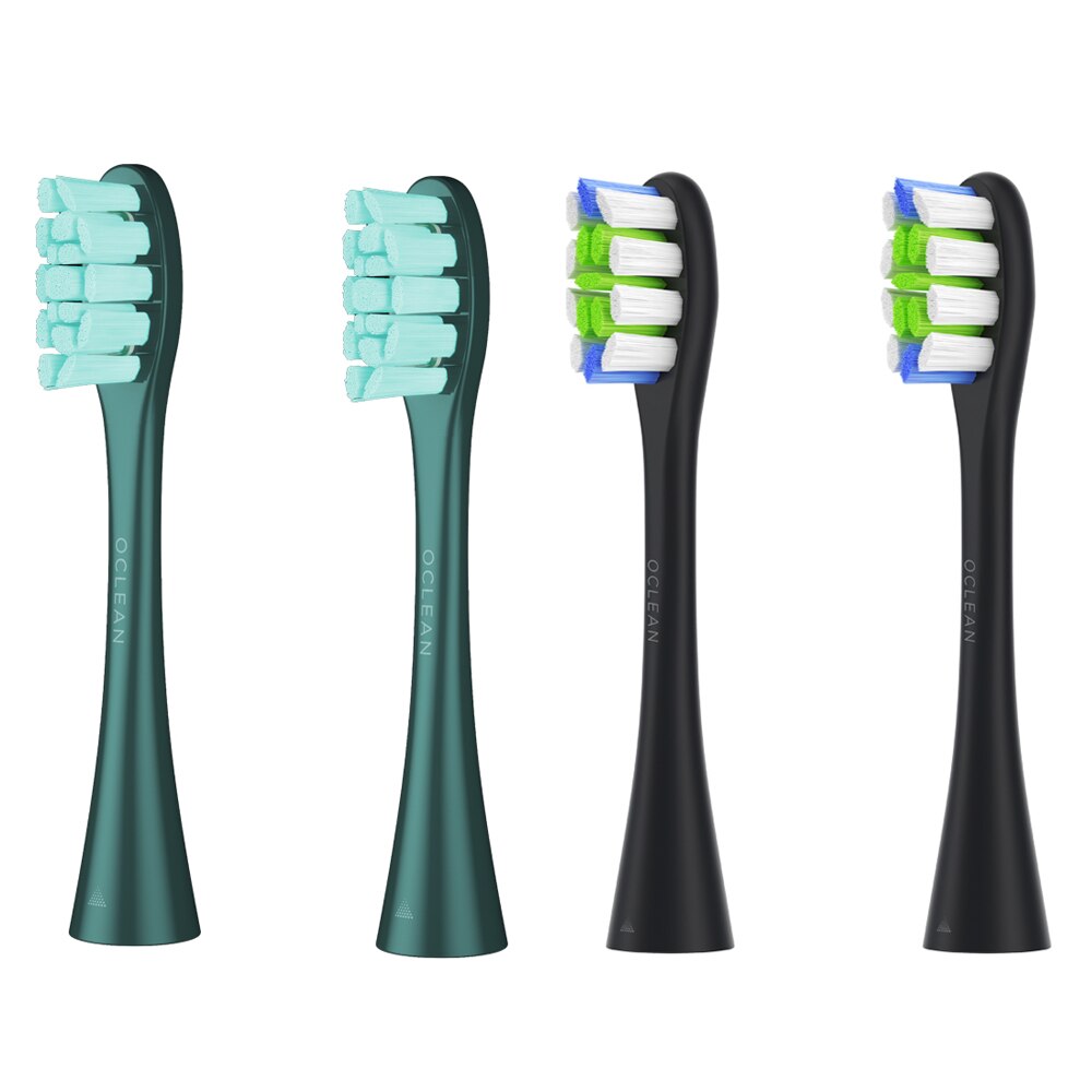Oclean X Pro/ X / One/ ZI-cabezales de repuesto para cepillo de dientes eléctrico, Sónico, automático, Limpieza Profunda, 2 uds.: 2PC Green and Purple