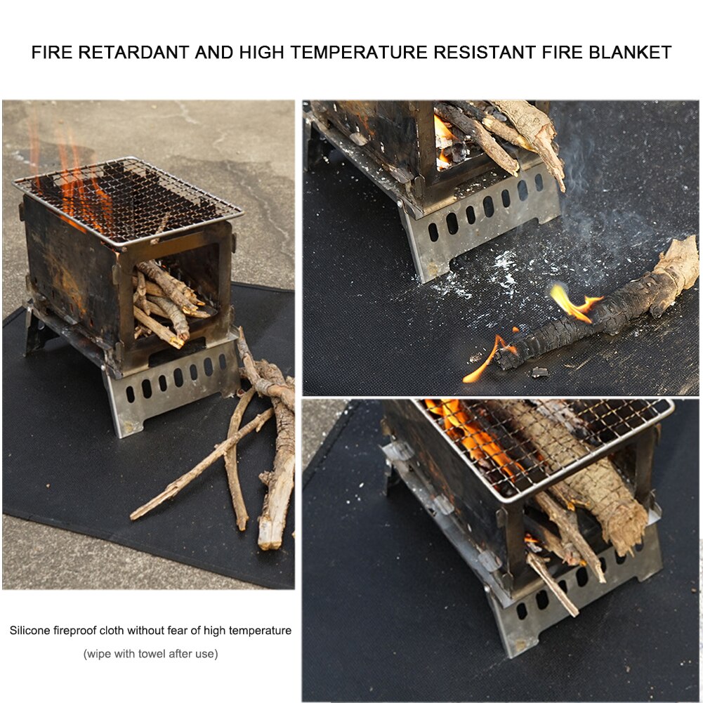 BBQ Flame Retardant Protective Mat Outdoor Camping Insulation Blanket Floor Protection Mat Insulation Silicone Fireproof Cloth