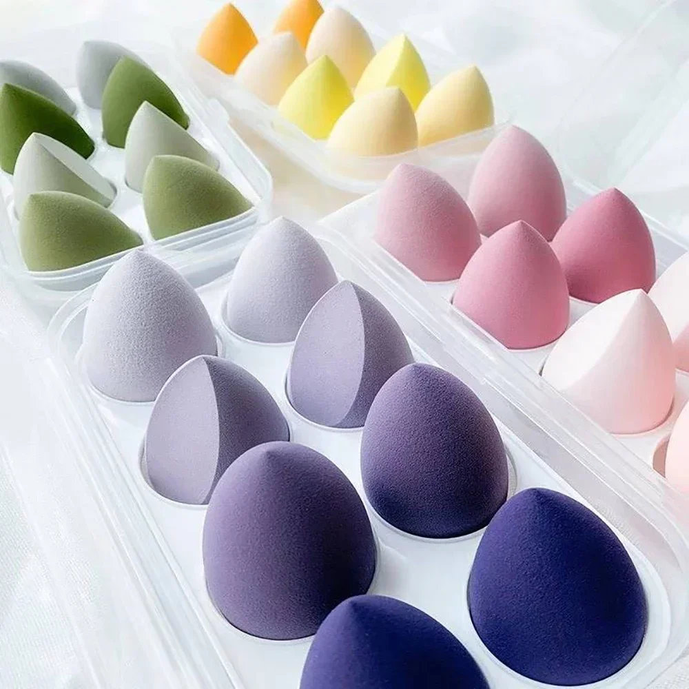4/8 Uds esponja de maquillaje juego de licuadora huevo de belleza esponja cosmética esponjas de base suave esponja de polvo mujeres maquillaje herramientas de belleza