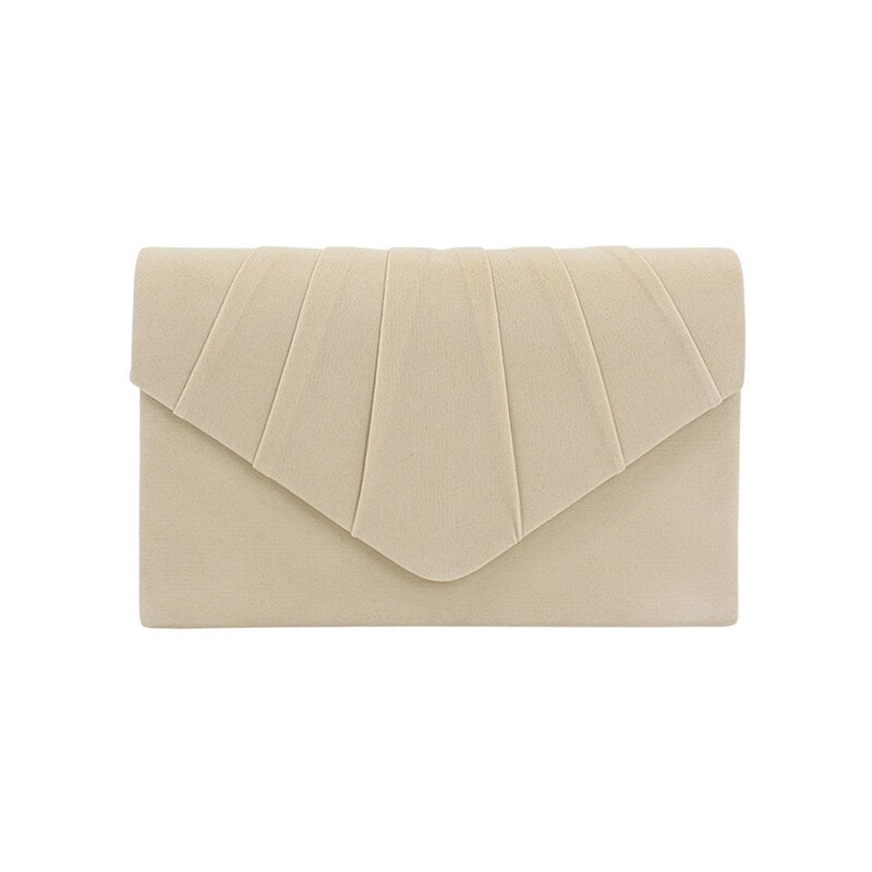 Sac à main en daim plissé pour femmes, pochette de soirée, de bal, de mariage: milky