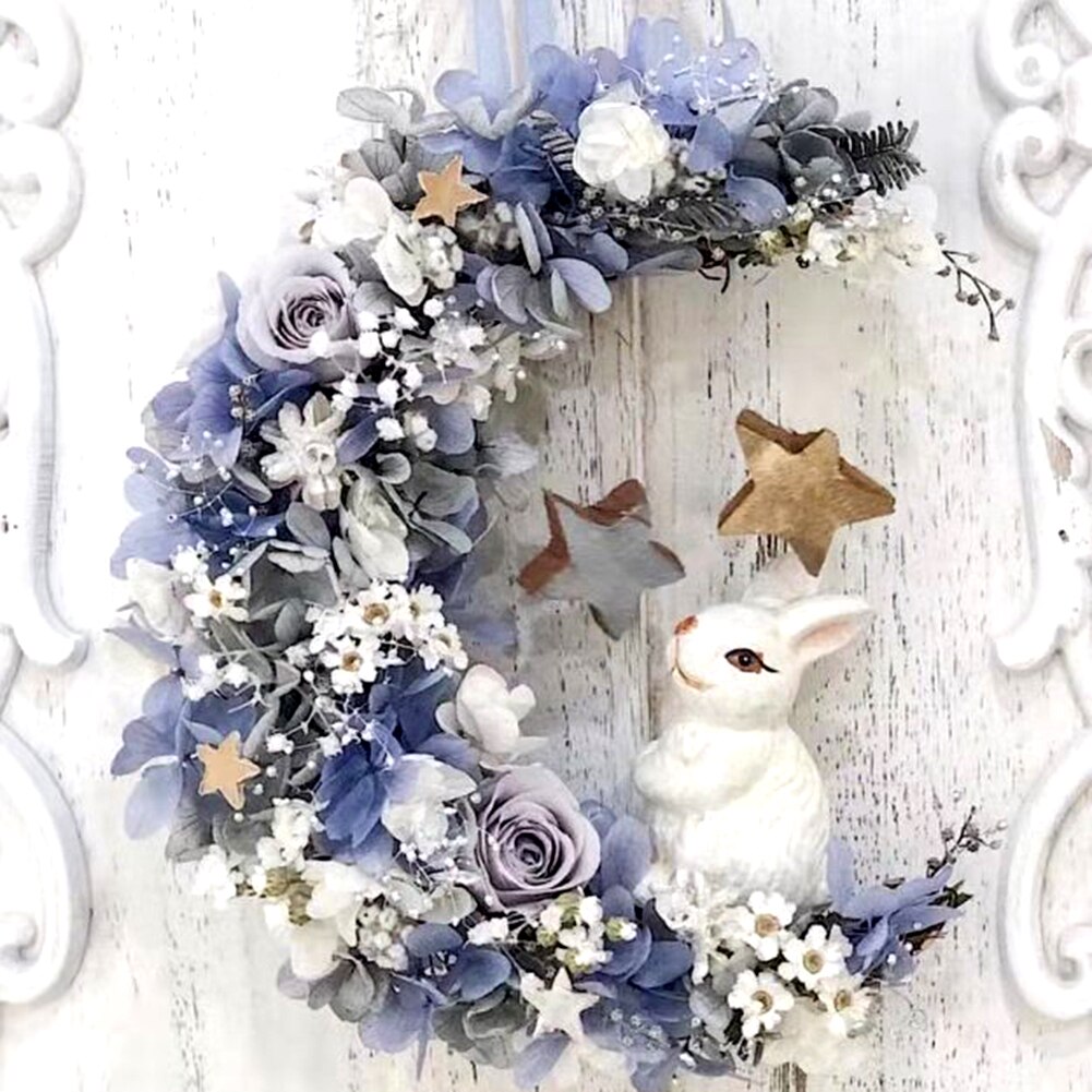 Natural Crescent Shape Rattan Wreath Base DIY Christmas Wreath Accessories for Easter Party Door Farmhouse Decoration