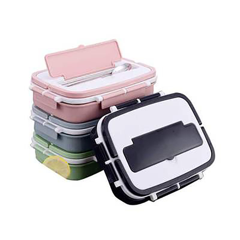 Oneup draagbare lunchbox 304 roestvrijstalen bentoboxen met servies, student verzegelde lekvrije grote capaciteit voedselcontainer
