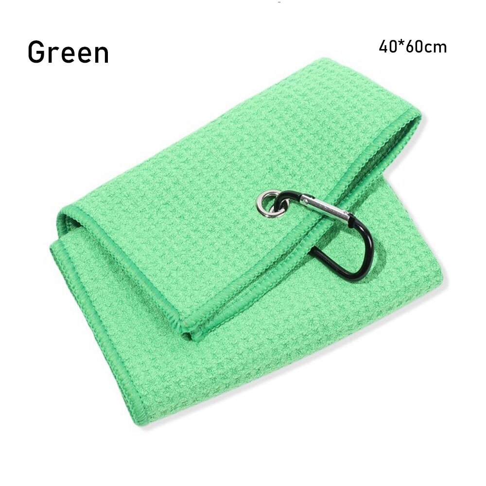 1PC Pure Color Towel Microfiber Cotton Golf Towel With Carabiner Hook Cleans Clubs Golf Towel Hands Cleaning Towels 30*50cm