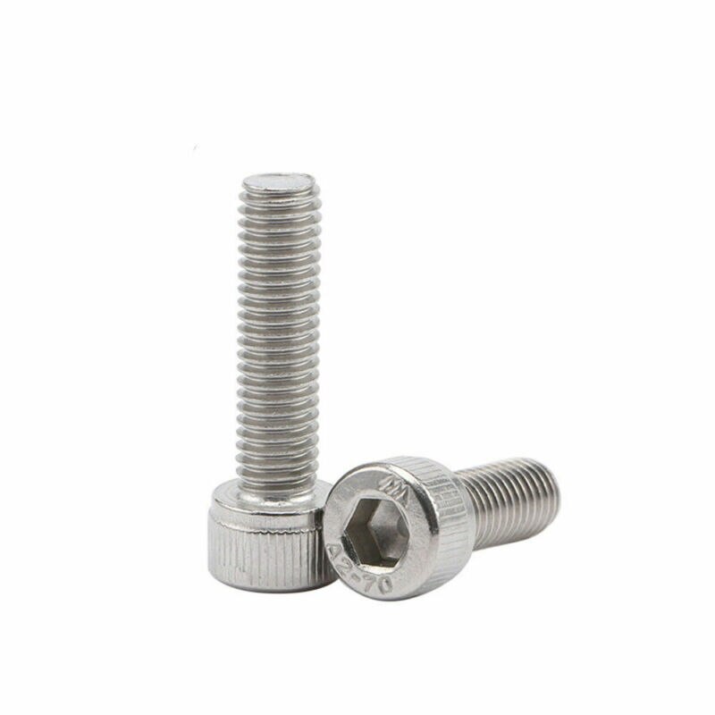 50 Uds M2 (2mm) perno hexagonal interno de bicicleta 304 perno de tornillo de acero inoxidable plateado 4-30mm perno hexagonal interno