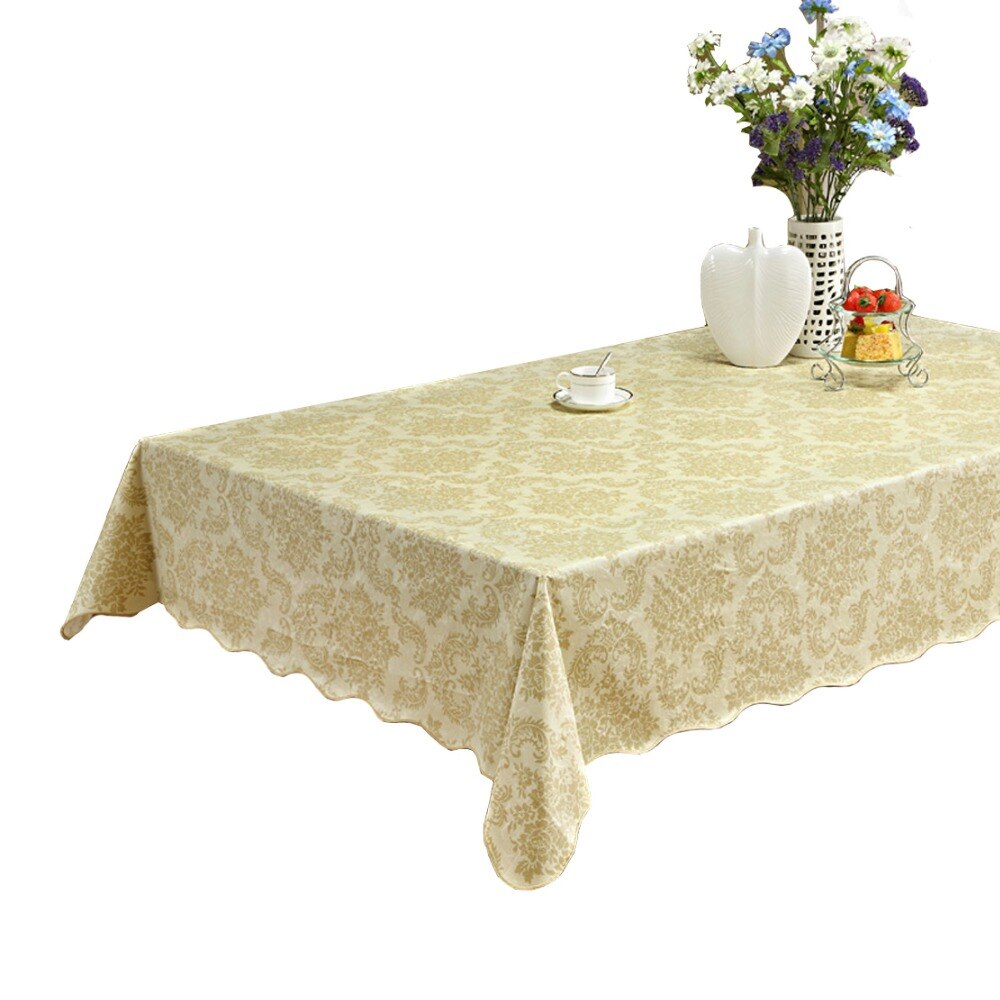 Table Cloth Flannel Backed Vinyl Tablecloth Waterproof Dining Table Cover For Kitchen Home Decor