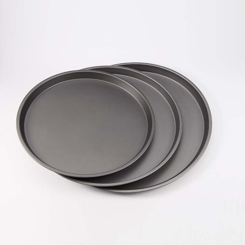 9/10/11/12-Inch Non-Stick Pizza Pan Carbon Steel Pizza Oven Tray Shallow Round Pizza Plate Pan Roasting Tin Baking Tools