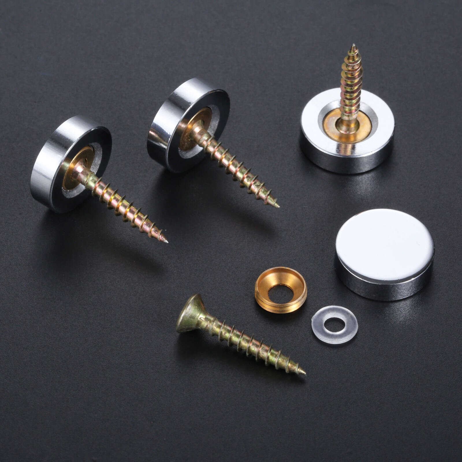 4 st dekor spegel spik solid koppar lock lock fästelement fixering speglar glas te bord garderob 10/14/16/18mm m/skruv+bricka: 18mm