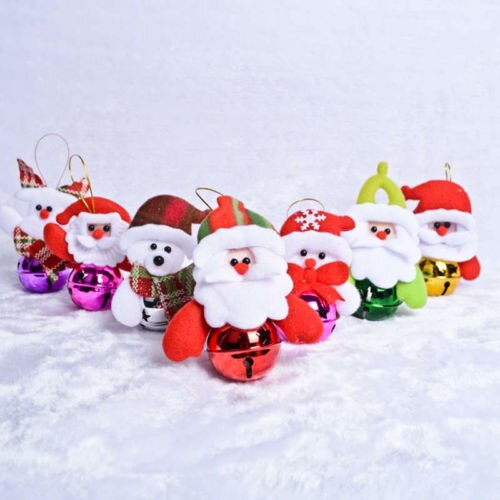 Jul julklockor jultomten snögubbe fest dekoration julgran prydnad jul liten klocka slumpmässigt