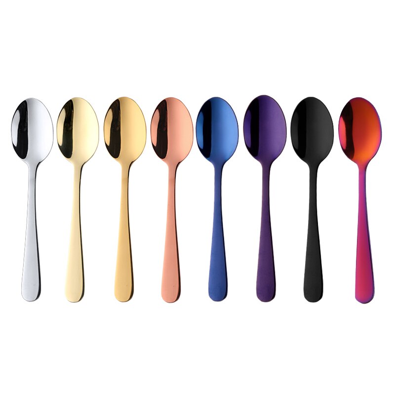 Cuillère à thé en acier inoxydable Rose or | Ustensiles de table, cuillère en or de cuillère à café Vintage, outil de cuisine de fête 10 pièces