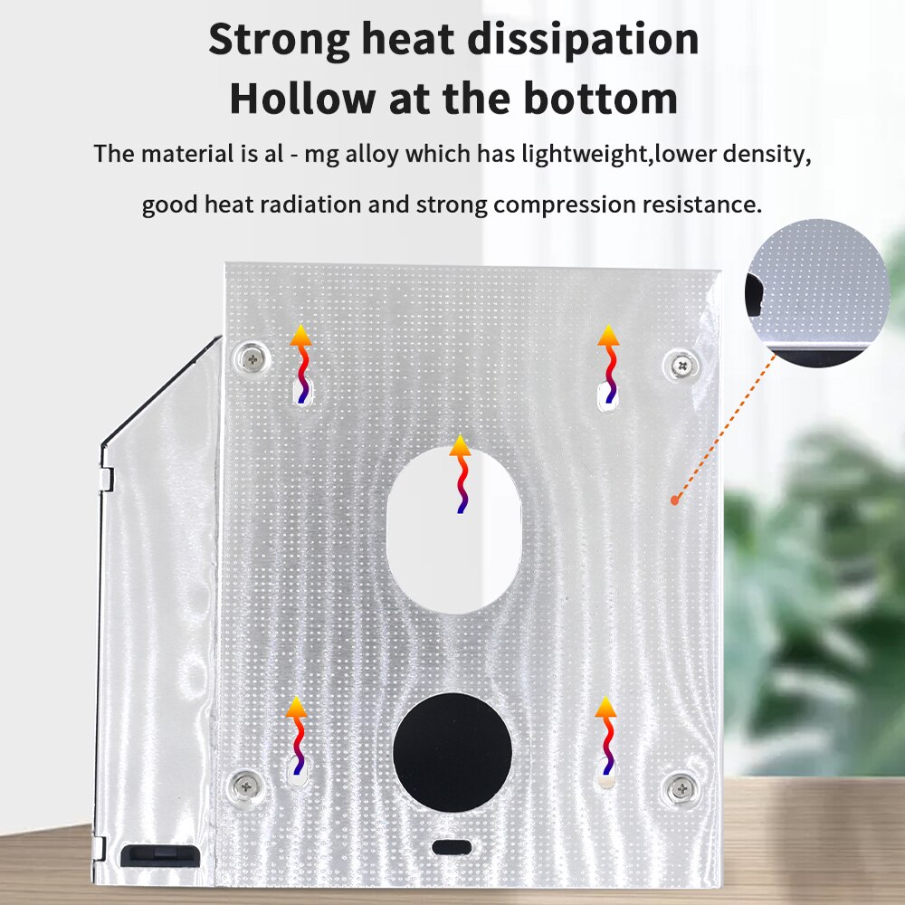 5 st tishric optibay universal 2nd ssd hdd caddy 9.5 12.7mm sata 3.0 hårddisk box hölje 2.5 för laptop dvd-rom