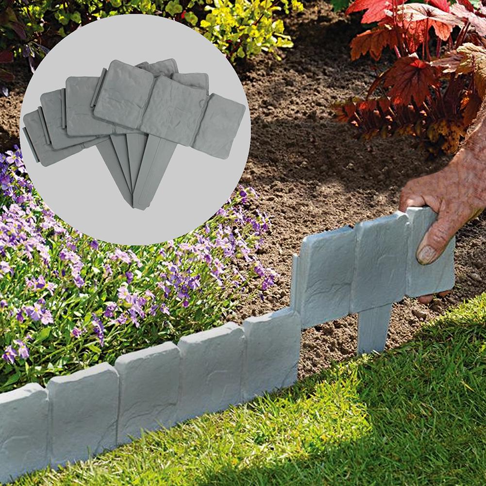 6Pcs Plastic Hek Gazon Gras Rand Tuin Plant Bloem Bed Grens Hek Decoratieve Hekken Gazons Tuin Decoratie