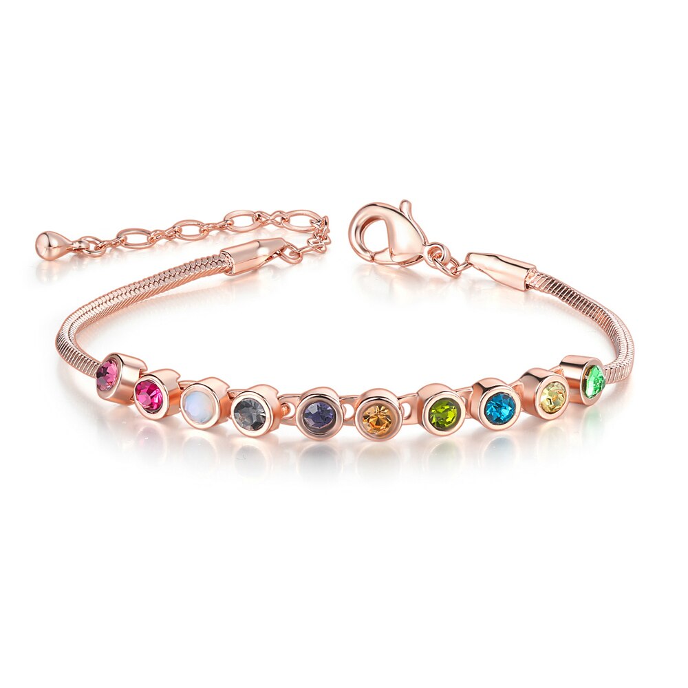 ZHOUYANG Multicolour Exquisite ball Rose Gold Color Bracelet Austrian Crystals ZYH013 ZYH011 ZYH012: Rose Gold Multi