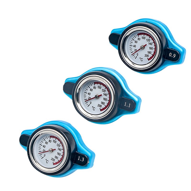 Radiator Cap - D1 Spec Thermo Gauge - 0.9/1.1/1.3 Bar - Aluminum Alloy & Silica Gel - For Cars & Motorcycles