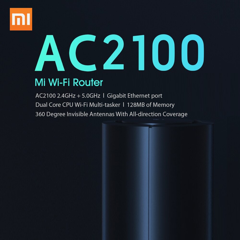 Xiaomi router wifi AC2100 Doppia Frequenza WiFi 128MB 2.4GHz 5GHz 360 ° Copertura doppio nucleo CPU Gioco A distanza APP di Controllo per Mihome