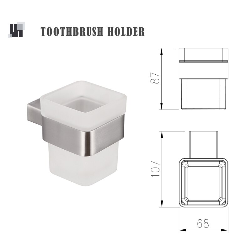 Porte-papier essuie-tout en acier inoxydable, accessoires de salle de bains, porte-serviettes brossés, porte-brosse de toilette, porte-savon à crochet: Cup Holder